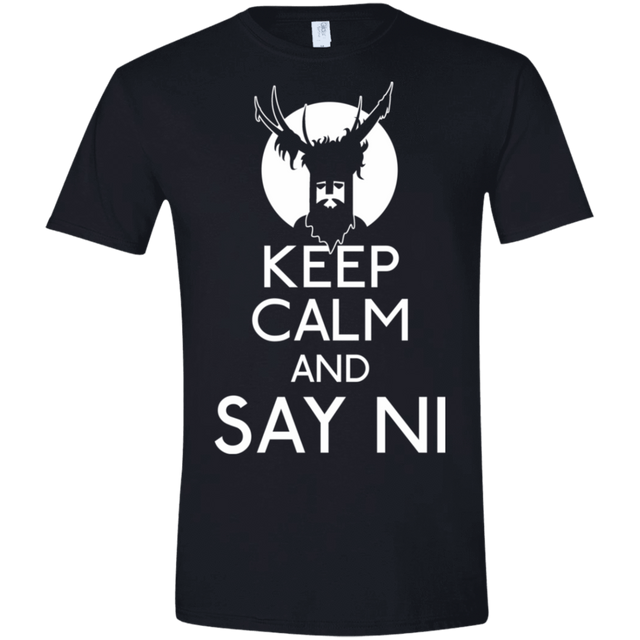 T-Shirts Black / X-Small Keep Calm and Say Ni Men's Semi-Fitted Softstyle