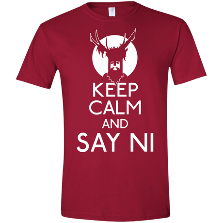 T-Shirts Cardinal Red / S Keep Calm and Say Ni Men's Semi-Fitted Softstyle