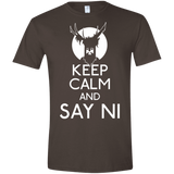 T-Shirts Dark Chocolate / S Keep Calm and Say Ni Men's Semi-Fitted Softstyle