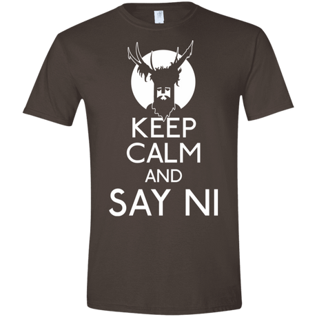 T-Shirts Dark Chocolate / S Keep Calm and Say Ni Men's Semi-Fitted Softstyle