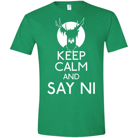 T-Shirts Heather Irish Green / S Keep Calm and Say Ni Men's Semi-Fitted Softstyle