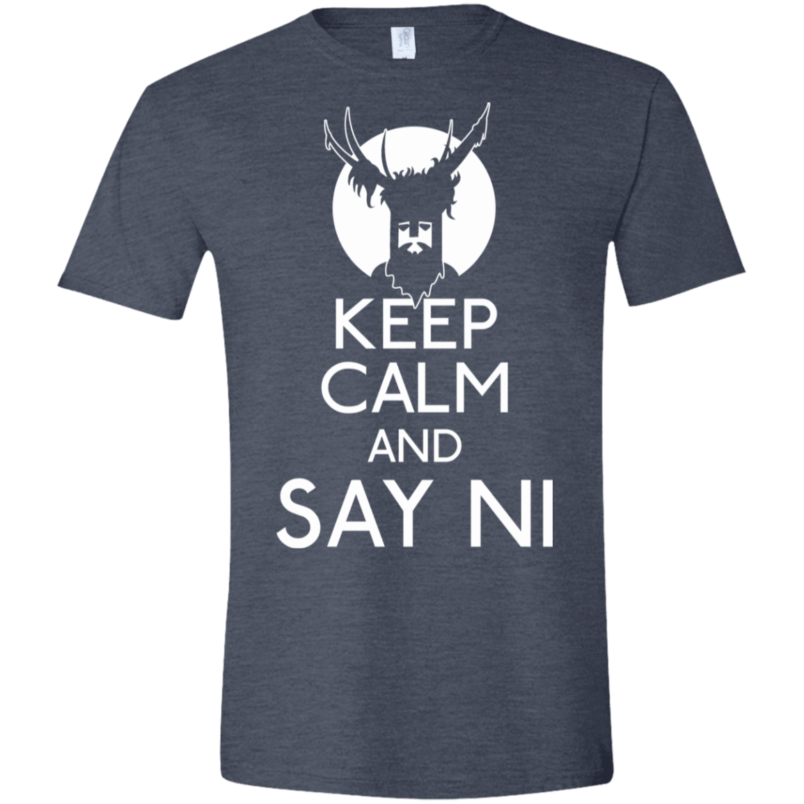 T-Shirts Heather Navy / S Keep Calm and Say Ni Men's Semi-Fitted Softstyle
