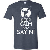 T-Shirts Heather Navy / S Keep Calm and Say Ni Men's Semi-Fitted Softstyle