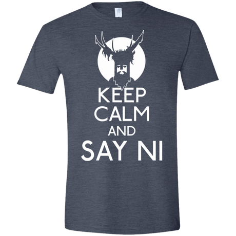 T-Shirts Heather Navy / S Keep Calm and Say Ni Men's Semi-Fitted Softstyle