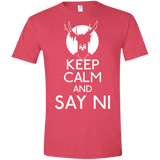 T-Shirts Heather Red / S Keep Calm and Say Ni Men's Semi-Fitted Softstyle