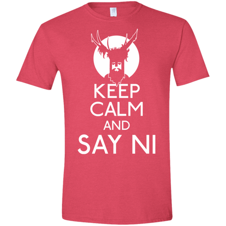 T-Shirts Heather Red / S Keep Calm and Say Ni Men's Semi-Fitted Softstyle