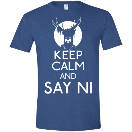 T-Shirts Heather Royal / X-Small Keep Calm and Say Ni Men's Semi-Fitted Softstyle