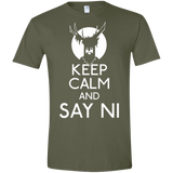 T-Shirts Military Green / S Keep Calm and Say Ni Men's Semi-Fitted Softstyle