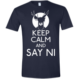 T-Shirts Navy / X-Small Keep Calm and Say Ni Men's Semi-Fitted Softstyle