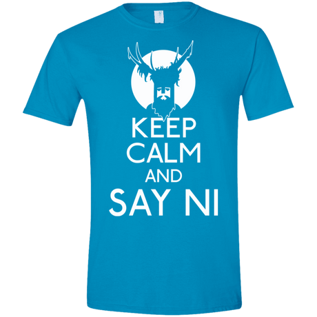 T-Shirts Sapphire / S Keep Calm and Say Ni Men's Semi-Fitted Softstyle
