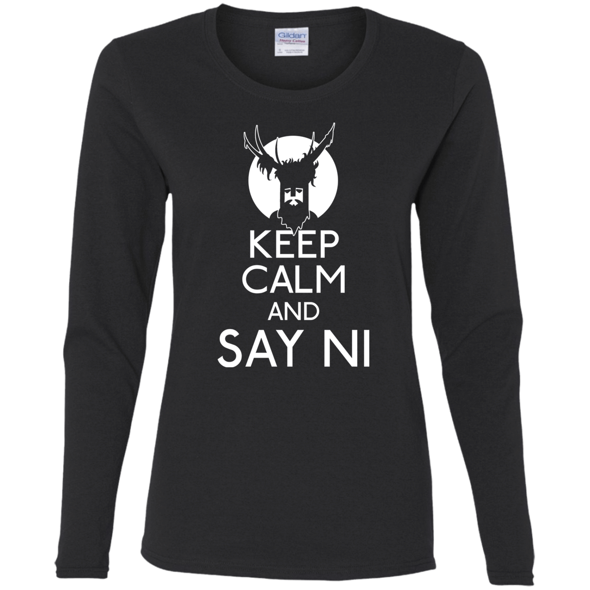 T-Shirts Black / S Keep Calm and Say Ni Women's Long Sleeve T-Shirt