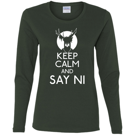 T-Shirts Forest / S Keep Calm and Say Ni Women's Long Sleeve T-Shirt