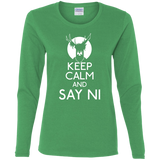 T-Shirts Irish Green / S Keep Calm and Say Ni Women's Long Sleeve T-Shirt