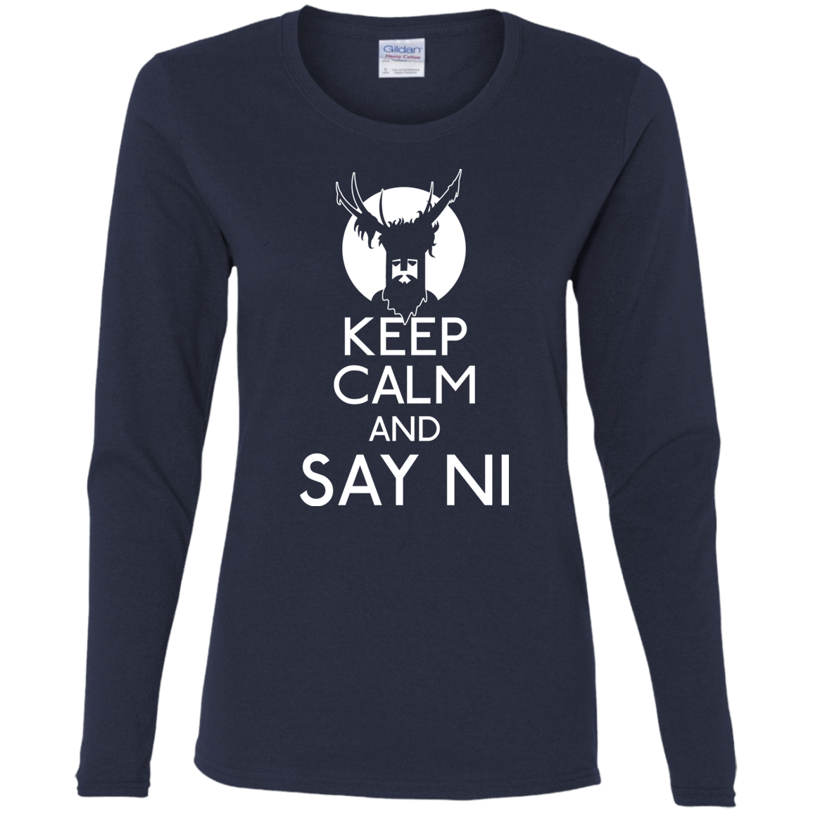 T-Shirts Navy / S Keep Calm and Say Ni Women's Long Sleeve T-Shirt
