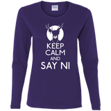 T-Shirts Purple / S Keep Calm and Say Ni Women's Long Sleeve T-Shirt
