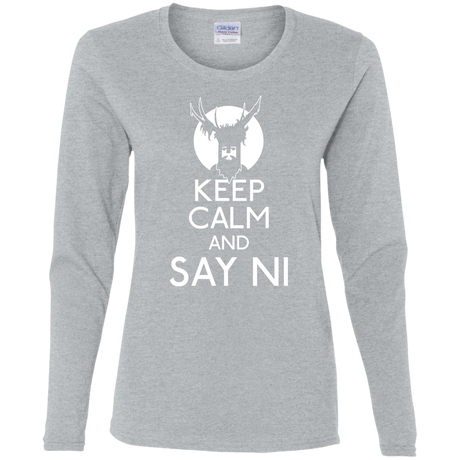 T-Shirts Sport Grey / S Keep Calm and Say Ni Women's Long Sleeve T-Shirt