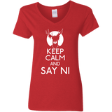 T-Shirts Red / S Keep Calm and Say Ni Women's V-Neck T-Shirt