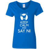 T-Shirts Royal / S Keep Calm and Say Ni Women's V-Neck T-Shirt