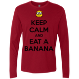 T-Shirts Cardinal / Small Keep Calm Banana Men's Premium Long Sleeve