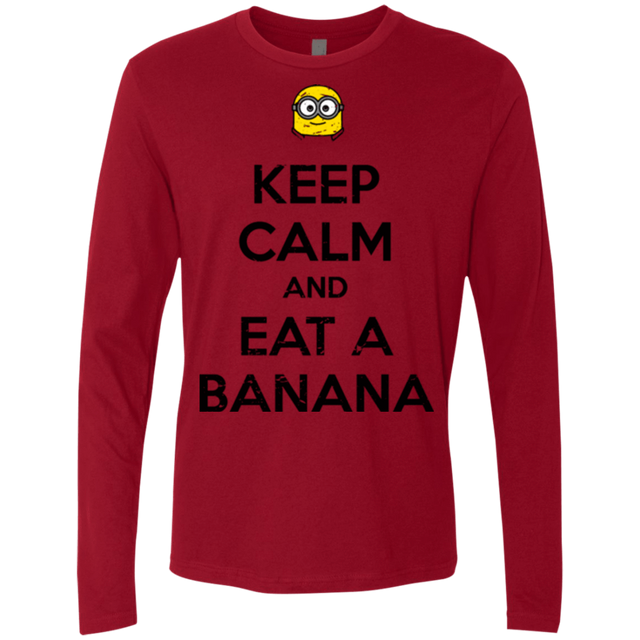 T-Shirts Cardinal / Small Keep Calm Banana Men's Premium Long Sleeve