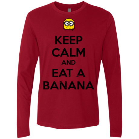 T-Shirts Cardinal / Small Keep Calm Banana Men's Premium Long Sleeve