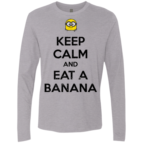 T-Shirts Heather Grey / Small Keep Calm Banana Men's Premium Long Sleeve