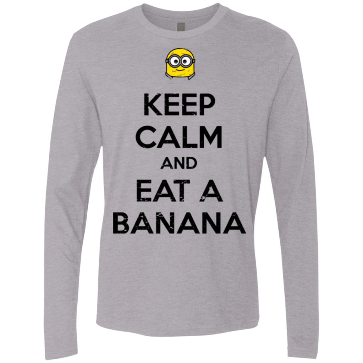 T-Shirts Heather Grey / Small Keep Calm Banana Men's Premium Long Sleeve