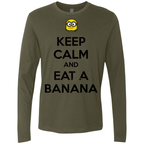 T-Shirts Military Green / Small Keep Calm Banana Men's Premium Long Sleeve