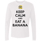 T-Shirts White / Small Keep Calm Banana Men's Premium Long Sleeve