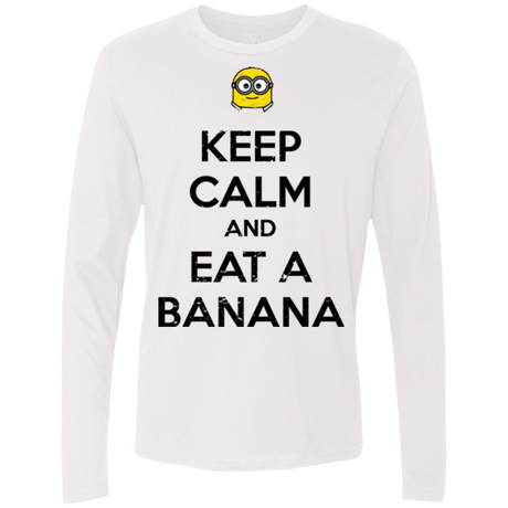 T-Shirts White / Small Keep Calm Banana Men's Premium Long Sleeve