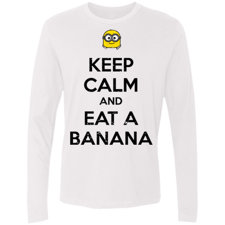 T-Shirts White / Small Keep Calm Banana Men's Premium Long Sleeve