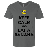 T-Shirts Heavy Metal / X-Small Keep Calm Banana Men's Premium V-Neck