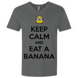 T-Shirts Heavy Metal / X-Small Keep Calm Banana Men's Premium V-Neck