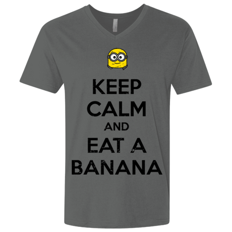 T-Shirts Heavy Metal / X-Small Keep Calm Banana Men's Premium V-Neck
