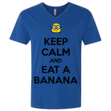 T-Shirts Royal / X-Small Keep Calm Banana Men's Premium V-Neck