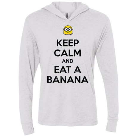 T-Shirts Heather White / X-Small Keep Calm Banana Triblend Long Sleeve Hoodie Tee