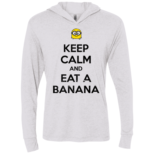T-Shirts Heather White / X-Small Keep Calm Banana Triblend Long Sleeve Hoodie Tee