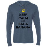 T-Shirts Indigo / X-Small Keep Calm Banana Triblend Long Sleeve Hoodie Tee