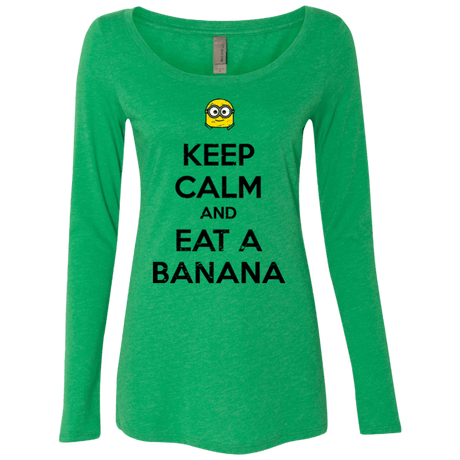 T-Shirts Envy / Small Keep Calm Banana Women's Triblend Long Sleeve Shirt