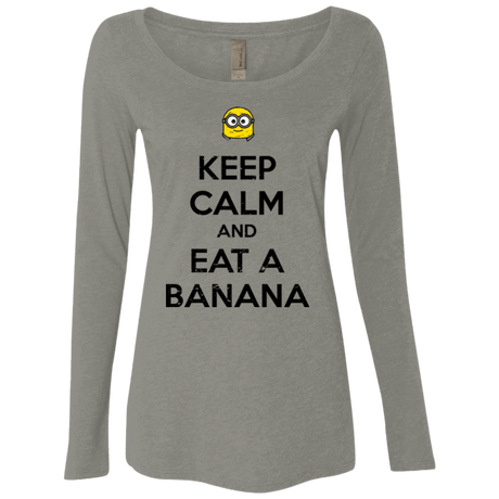 T-Shirts Venetian Grey / Small Keep Calm Banana Women's Triblend Long Sleeve Shirt