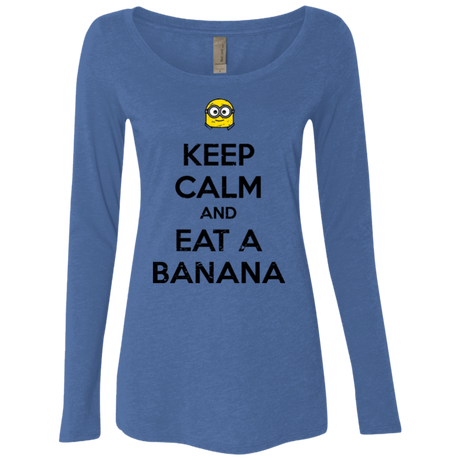 T-Shirts Vintage Royal / Small Keep Calm Banana Women's Triblend Long Sleeve Shirt