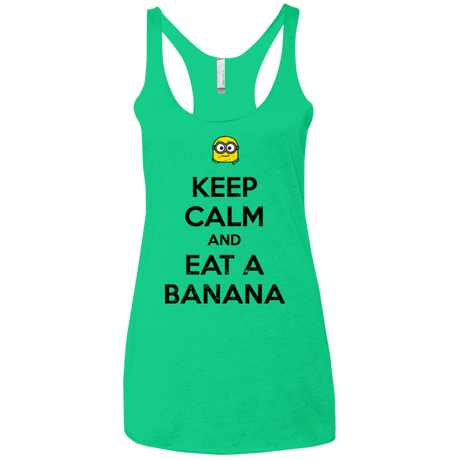 T-Shirts Envy / X-Small Keep Calm Banana Women's Triblend Racerback Tank