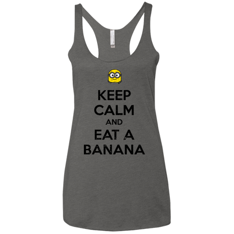 T-Shirts Premium Heather / X-Small Keep Calm Banana Women's Triblend Racerback Tank