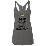 T-Shirts Premium Heather / X-Small Keep Calm Banana Women's Triblend Racerback Tank