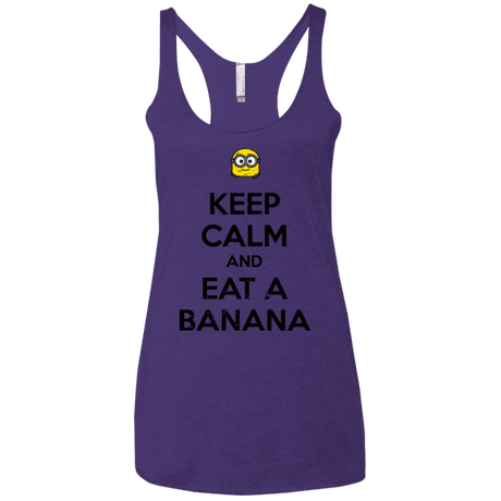T-Shirts Purple / X-Small Keep Calm Banana Women's Triblend Racerback Tank