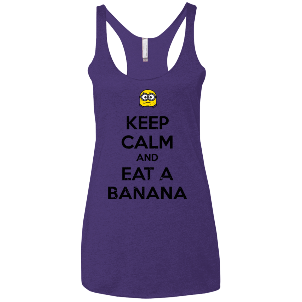 T-Shirts Purple / X-Small Keep Calm Banana Women's Triblend Racerback Tank