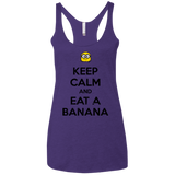 T-Shirts Purple / X-Small Keep Calm Banana Women's Triblend Racerback Tank