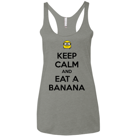 T-Shirts Venetian Grey / X-Small Keep Calm Banana Women's Triblend Racerback Tank