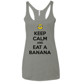 T-Shirts Venetian Grey / X-Small Keep Calm Banana Women's Triblend Racerback Tank