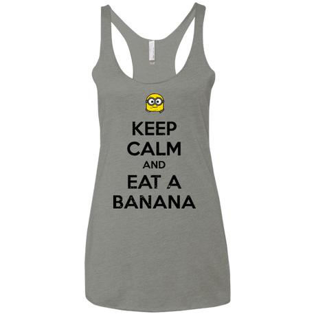 T-Shirts Venetian Grey / X-Small Keep Calm Banana Women's Triblend Racerback Tank